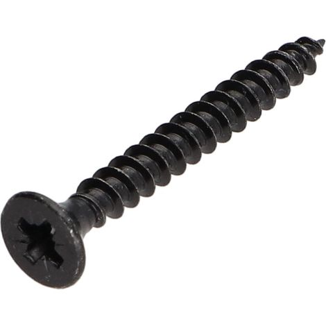 VBA Vis bois agglo Inox A2 Noir Tête fraisée Pozi 3.5X30-100 pièces (1/5)