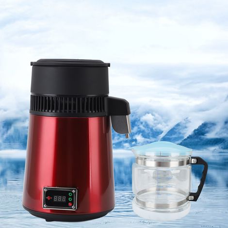 Distillateur d'eau Contemporain 750W 4L sur Bureau avec Cuve en Verre Température Unique Protection Auto et Arrêt Automatique (1/4)