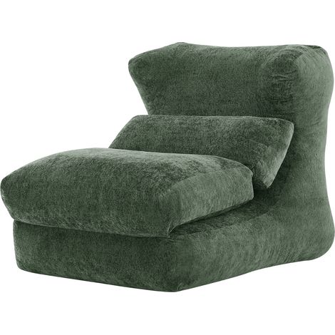 Fauteuil convertible 1 place vert au design original, revêtement tissu doux, assise confortable en mousse, idéal pour salon et chambre - CHICFURN (1/5)