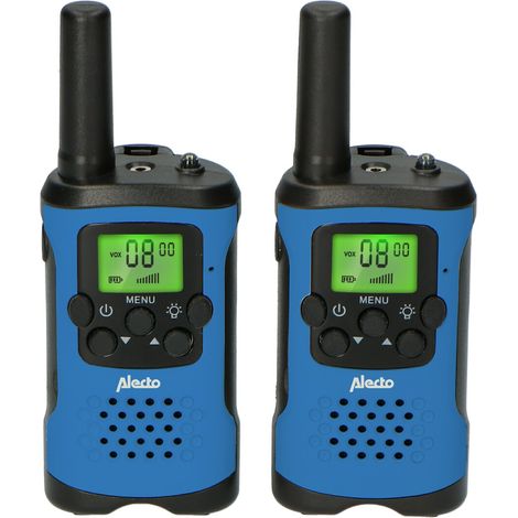 Alecto Walkie-Talkie Set / 2 Handsets / Bis zu 7 km / Frequenzkanäle: 8 / PTT / VOX / 24 h Standby / Headset-Ausgang / Eingebaute Taschenlampe / Schwarz