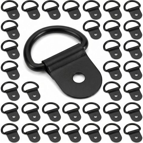 ® 30 PCS Anneaux Arrimage Crochet Arrimage en Forme de D en Fer pour Remorque Camions Bateaux Autos (1/5)