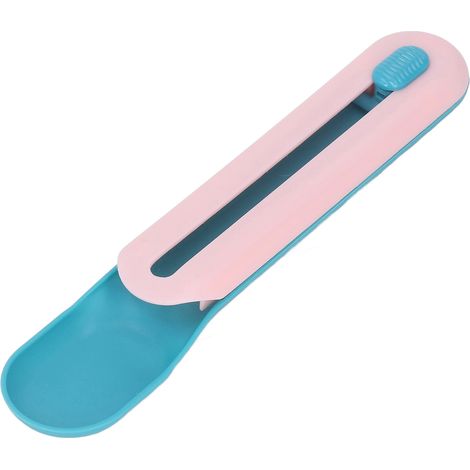 Leckerli-Spenderlöffel für Katzen, praktisches Zubehör für Futter und Wasser, rosa Griff und blauer Korpus