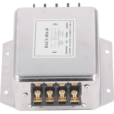 Bloc de jonction triphasé à 3 fils avec filtre anti-parasitage et suppression des interférences électromagnétiques (EMI) pour alimentation 250 V/440 V CA, 50/60 Hz (1/5)