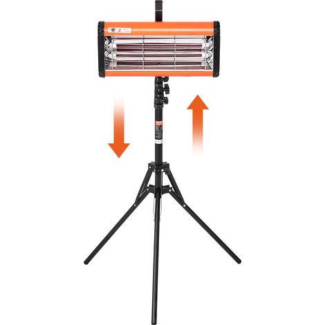 Lampe polymérisation infrarouge double usage séchoir peinture portable sur pied, 2000 W, minuterie 0-90 min, chauffage auto pulvérisation 0,33 ㎡, lampe à polymériser avec support pour réparation (1/5)