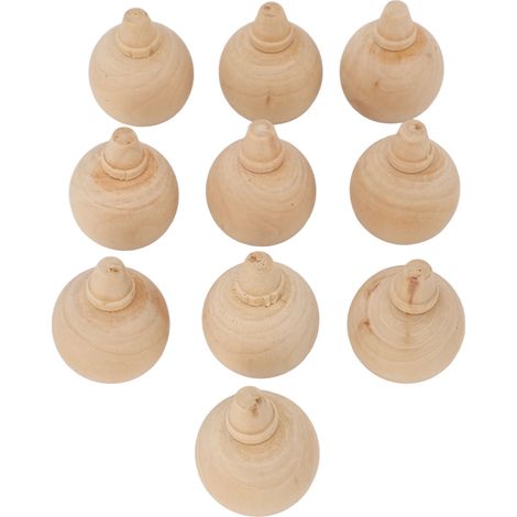 10 boules décoratives en bois à décorer soi-même pour sapin de Noël, idéales pour les loisirs créatifs et le dessin. (1/5)