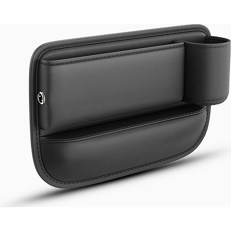 Porte-gobelet passager (pour siège auto) - Boîte de rangement universelle en cuir pour espace entre le siège conducteur et le siège passager avant - Organisateur pour combler l'espace entre le siège c (1/5)