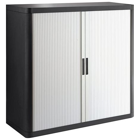 Armoire à rideaux démontable easyOffice 104 x 110 cm corps noir - rideau blanc