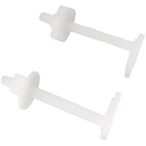 Fixation d'abattant WC avec 2 vis à tête carrée et 2 écrous en plastique - Idéal pour remplacer ou installer un abattant de WC facilement et durablement (1/5)