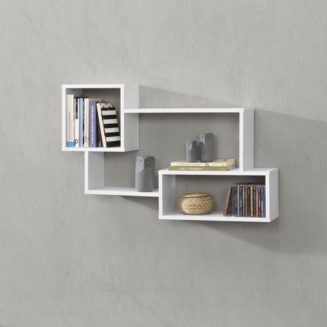 Étagère Murale Kvinesdal 87 x 18 x 54 cm Blanc [en.casa] (1/5)