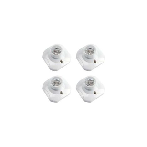 Douille E27 à visser pour ampoule LED – AC 220-240V – Résistante aux hautes températures – Lot de 4 douilles en plastique blanc (1/4)
