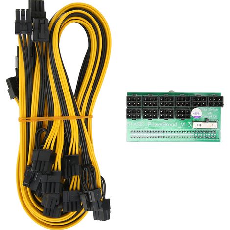 Alimentation multiprise minière 10 pièces, carte adaptateur multifonction sécurité, ligne 8p avec résistance lumineuse (1/5)