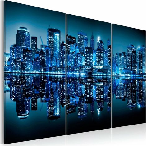 Tableau manhattan en bleu - 90 x 60 cm (1/3)