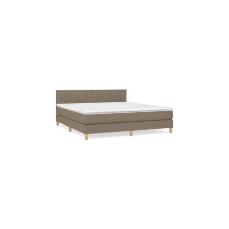 Sommier à lattes de lit avec matelas Taupe 160x200 Tissu (1/5)