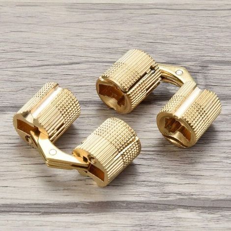 4pcs 10mm Brass Furniture Hinges,Hidden Cabinet Copper Invisible Door Hinge Concealed Barrel Hinge For Gift Box Hardware H162 (1/4)