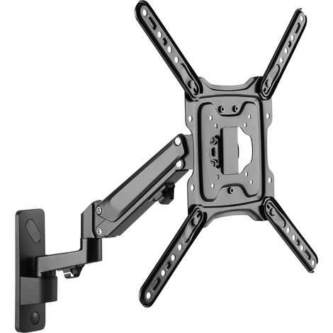 Support Mural à Bras pivotant, extention pneumatique pour TV/moniteurs 23" à 55", Inclinaison 15 degrés, VESA 400x400 (1/5)