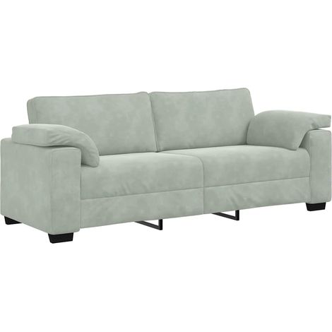 Canapé à 3 places，Sofa pour Salon，Banquette gris clair 178 cm Velours CFW948862 (1/5)