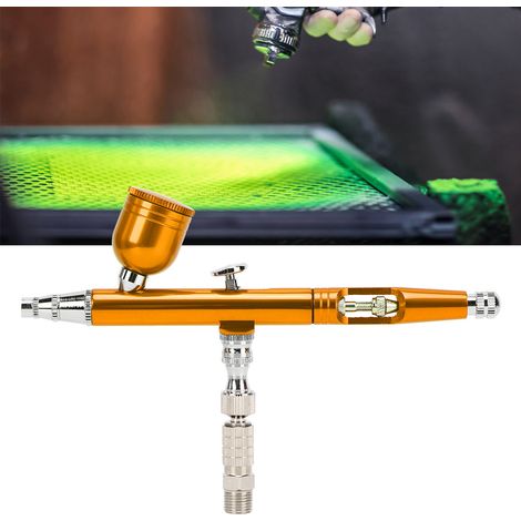 Pistolet à peinture aérographe avec réglage externe de la queue - Outil de pulvérisation DIY pour T-shirts publicitaires (Doré) (1/4)
