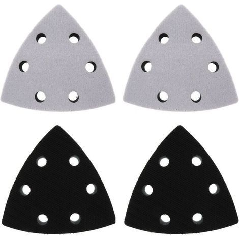 4-teiliges Set dreieckiger Ersatzschleifscheiben, 90 x 90 x 90 mm, 6-Loch-Schleifscheiben (Schwarz)