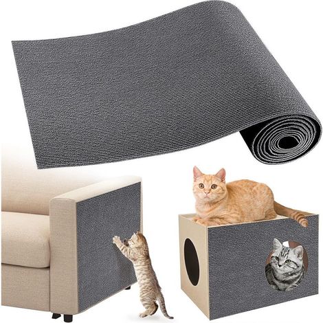 Tapis griffoir adhésif pour chat – 300 x 40 cm, gris, protection murale et meubles – Solution DIY anti-rayures (1/5)