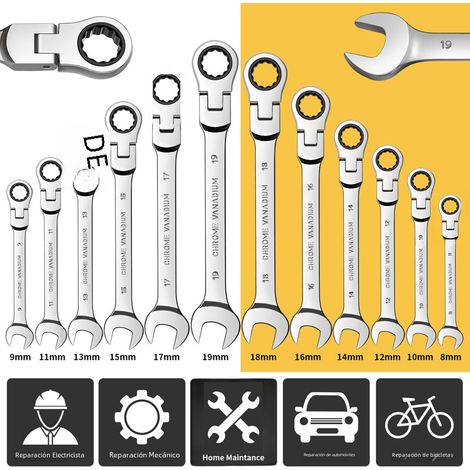 Clé à pivot flexible (6 mm), monobloc, outil à main métrique, conception à double extrémité, poignée antidérapante. (1/5)