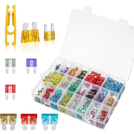 33 Valeurs 300 pièce Fusible Voiture Set 2A 3A 5A 7.5A 10A 15A 20A 25A 30A 35A 40A Standard Mini Micro Petit Fusibles pour Auto Moto Automobile Car Fuses et Extracteurs de Fusible (1/5)