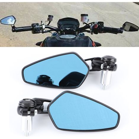 Lot de 2 rétroviseurs de guidon de 7/8 po antireflets réglables à 180 degrés universels pour moto (1/5)
