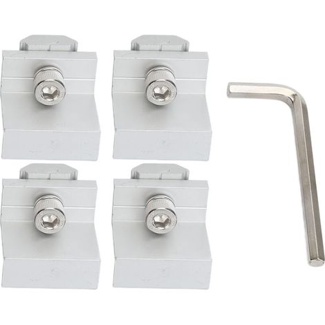 4 pinces de fixation en acier haute stabilité pour panneaux solaires de 30 mm, avec support en Z. (1/5)