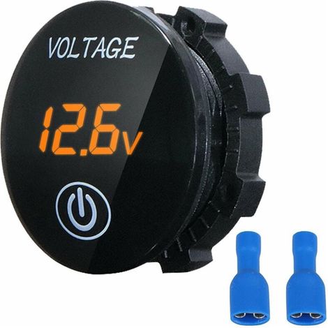 Digital Voltmeter Car Voltmeter Touch Screen Power Switch Modified Voltmeter Touch Power Mark Switchable Indicator Car & Motorcycle General D7-Orange Light 1pc MUMU (1/2)