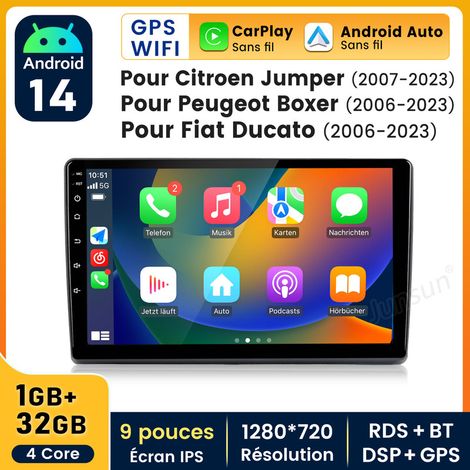 9 pouces Carplay Autoradio pour Fiat Ducato Peugeot Boxer Android 32GB JUNSUN