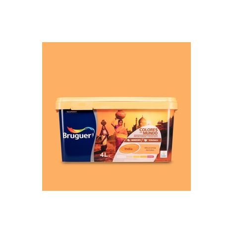 Bruguer Colores del Mundo Pintura para paredes monocapa India Melocotón Natural 4 L