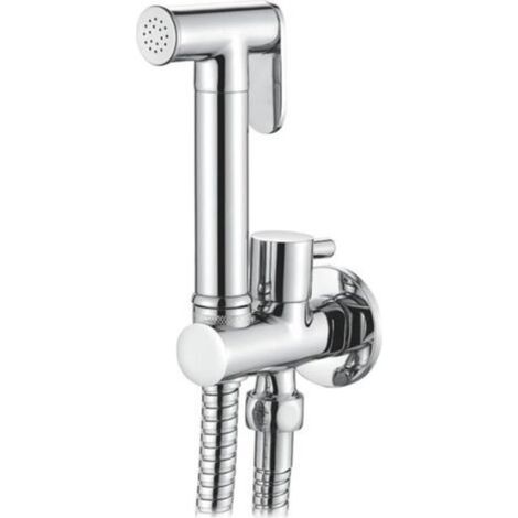 Unterputz-Duschset für WC mit Schlauch, Halterung, Handbrause, Chrom, Silber (1/5)