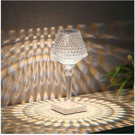 TAISHENGDA – Kristall-Touch-Nachttischlampe mit einstellbarer Helligkeit – Kabellose Tischlampe – USB-aufladbares Nachtlicht – Stimmungsbeleuchtung – Für Wohnzimmer, Schlafzimmer, Restaurant, Bar, Hot (1/5)