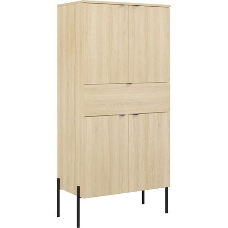Estantería Levtenu 120, Roble, Con cajones, Con puertas, Cerrable, Aglomerado laminado, Número de puertas: 0, Número de cajones: 0, 150x70x40cm (1/3)