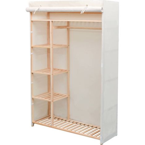 Armario de tela y madera de pino 110x40x170 cm vidaXL (1/7)