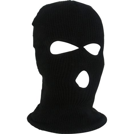 Bonnet masque tricoté coupe-vent multifonction noir, protection visage et tête chaude en acrylique pour hiver et activités extérieures (1/5)