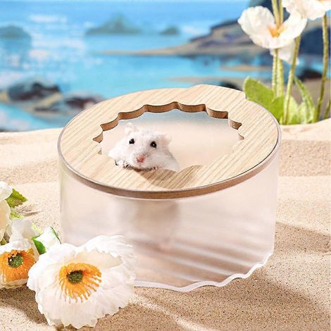 Bac à sable pour hamster, cage pour petits animaux, bain de sable pour petits animaux de compagnie (1/4)