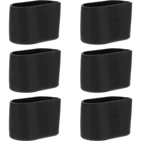 Lot de 24 embouts ovales en silicone pour pieds de chaise - Noir - 20 x 40 mm (1/5)