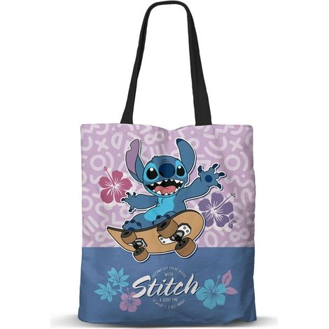 Bolsa shopping Skate Stitch Disney 40cm
