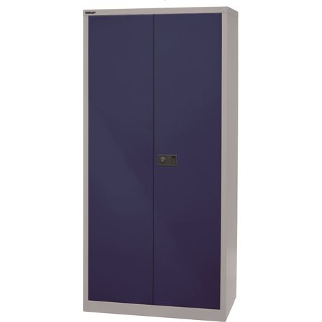 BISLEY Universal Flügeltürenschrank Lichtgrau/Oxfordblau (1/5)
