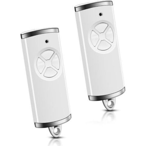 Telecomando a 868,3 MHz per cancelli e porte da garage, compatibile con apriporta per garage Hörmann BS HSM4 HSE2 HS1 HS4 HSZ1 HSZ2 – Bianco (confezione da 2)