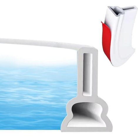 Joint d'étanchéité en silicone 2M pour douche, pour parois de baignoire, bande d'étanchéité autocollante, blanc (1/4)