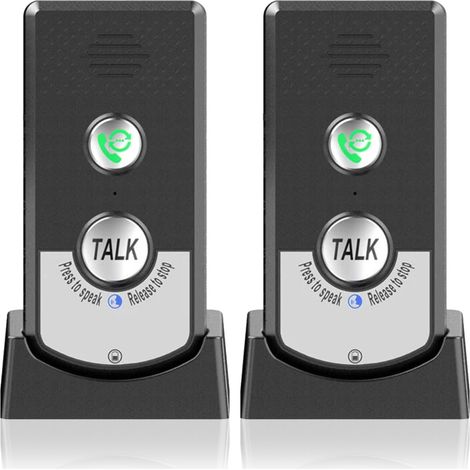 Interphone Sans Fil - 1000 M Distance En Espace Ouvert - Appel Bidirectionnel - Pour Maison Et Personnes Agées - Lot De 2