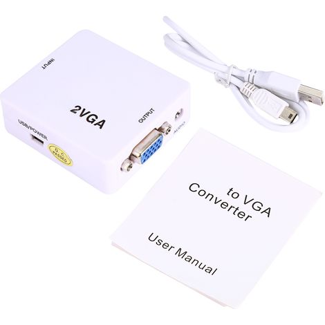 Adaptateur Mini HDMI vers VGA avec Câble USB, Convertisseur 1080P pour Vidéo (1/5)