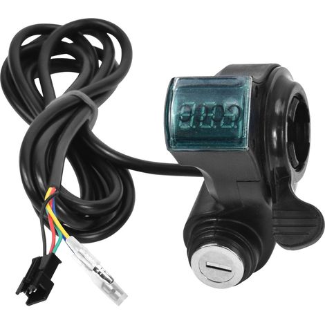 Interrupteur de démarrage universel pour scooter électrique avec affichage numérique rouge, accessoires de verrouillage pour interrupteur d'allumage, verrouillage du régulateur de vitesse par pouce (1/4)