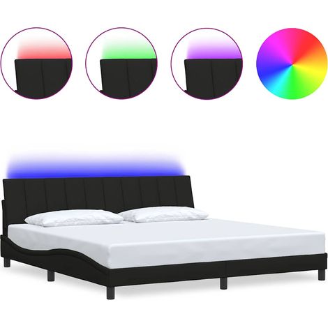 Maison Exclusive - Cadre de lit sans matelas Hanko noir 200x200 cm tissu (1/5)