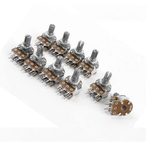 50 potentiomètres linéaires à double axe moleté réglables par le haut, 50K ohms, B50K. (1/3)