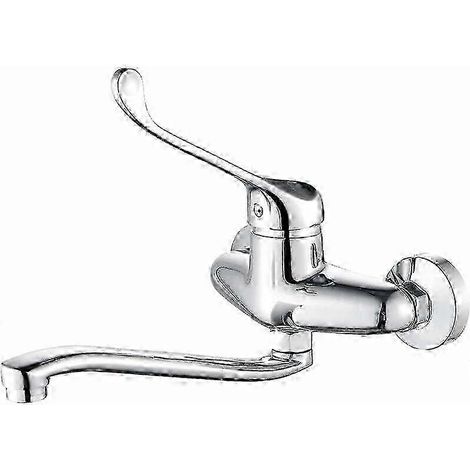 Bari - Mitigeur de lavabo avec poignée médicale, Robinet de salle de bain PMR, Chrome, Argent g20242285588 2025 (1/5)