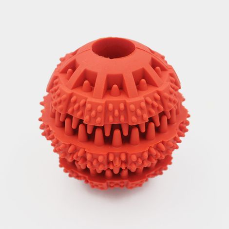 Pink Color Pet Toys Dog Toys Bite Resistant Balls Natural Rubber Teeth Cleaning Teeth Balls (1/5)