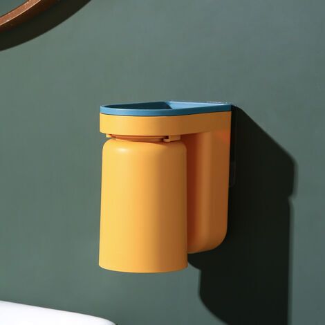 dcoration wc,Porte-brosse à dents poinçon gratuit rince-bouche tasse , salle de bain boîte de rangement(jaune) (1/5)