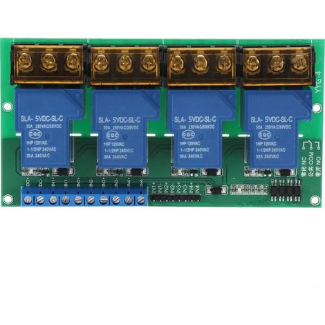 Module relay high power to four channels, panel of control, insulation by optocoupleur 30 Has YYG-4 DC5 V (1/5)